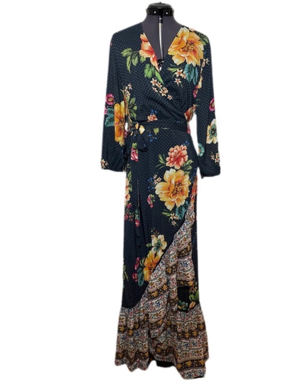 FARM Rio Majorca Maxi Wrap Dress RARE - Picture 7 of 9
